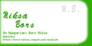 miksa bors business card